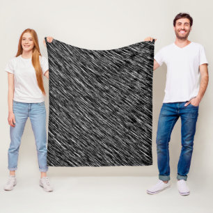 Black and White Grunge Pattern Fleece Blanket