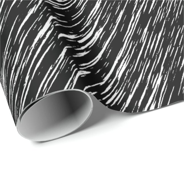 Black and White Grunge Pattern Wrapping Paper (Roll Corner)