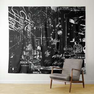 Black and white grunge Tapestry