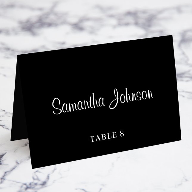Black and White Guest Name Table No. Place Cards (Black and White Guest Name Table No. Place Cards)