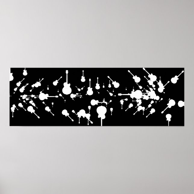 black and white guitar rock poster (Front)