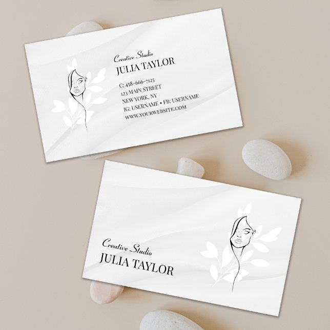 Black and White Hair Stylist Professional Template Business Card (Creator Uploaded)