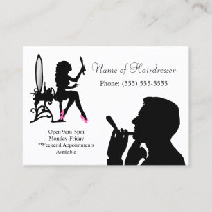 Black and White Hairdresser For Men and Women Business Card