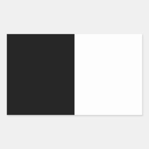 Black And White Half and Half graphic Rectangular Sticker