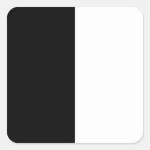 Black And White Half and Half graphic Square Sticker
