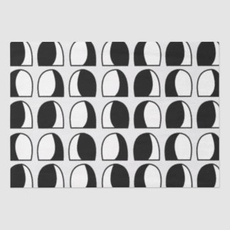 Black and White Half Circle Geometric Tissue Paper