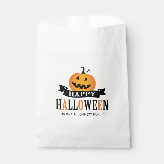 Black and White Halloween Favour Bag (Front)