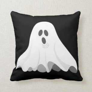 Black and White Halloween Ghost Cushion