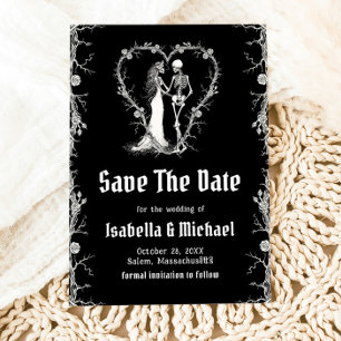 Black and White Halloween Gothic Save The Date Invitation