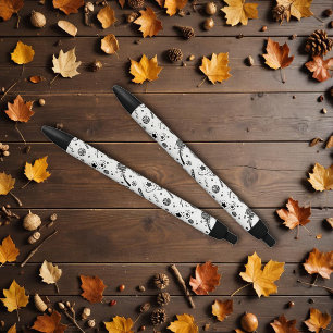 Black And White Halloween Line Drawing Ink Pen