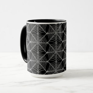Black and White Halloween Spider Webs Mug