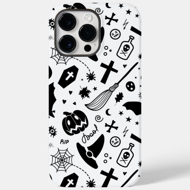 Black and white Halloween traditional spooky Case-Mate iPhone Case (Back)