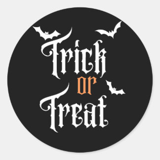 Black and White Halloween Trick or Treat Sticker