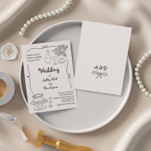 Black and White Hand Drawn Doodle Simple Wedding