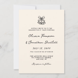 Black and White Hand Drawn Quirky Wedding Invitation