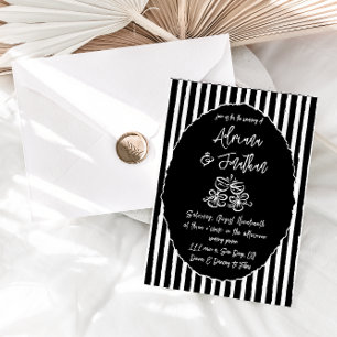 Black and White Hand Drawn Wedding Invitation