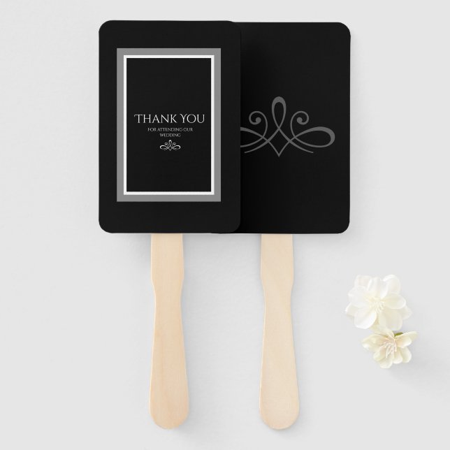 Black and white hand fan (Front and Back)