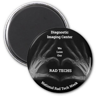 Black and White Hand Xray forms Heart Magnet