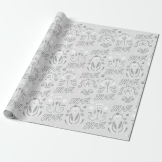 Black and White Handdrawn Wedding Wrapping Paper