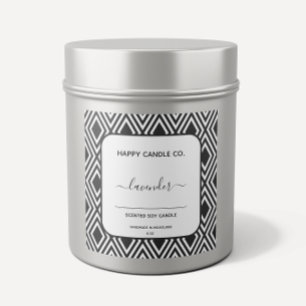 Black And White Handmade Calligraphy Candle Labels