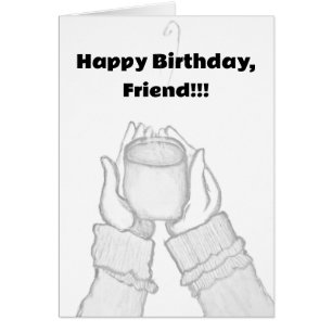 black and white hands with coffee on Note Card