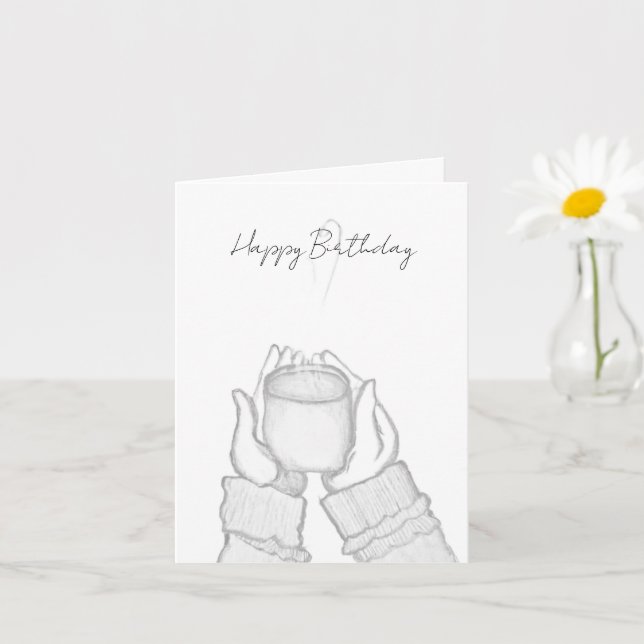 black and white hands with coffee on Note Card (Small Plant)