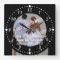 Black and White Happy Anniversary Photo Wall Clock