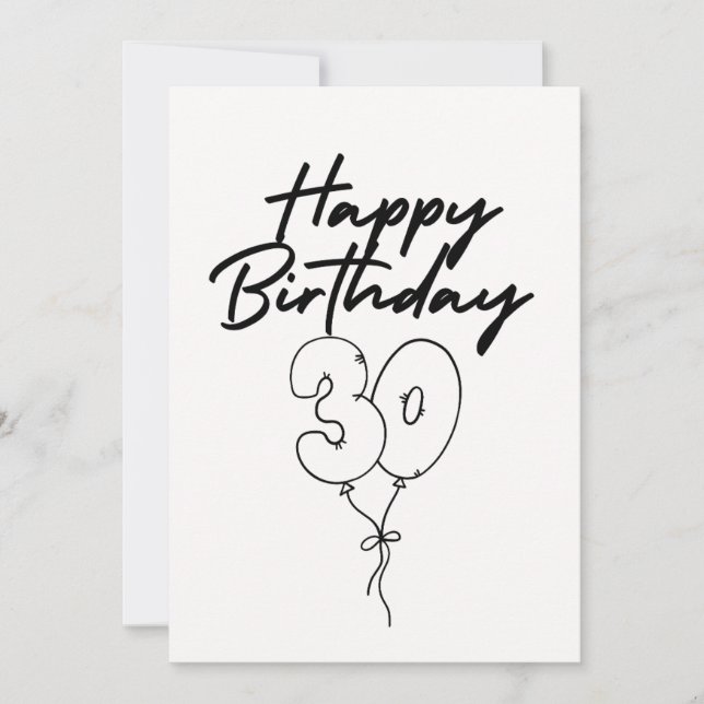 BLACK AND WHITE HAPPY BIRTHDAY CARD (Front)