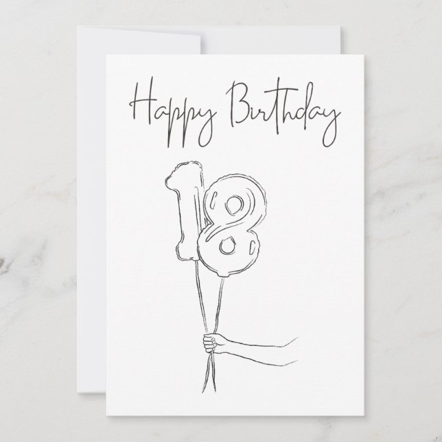 BLACK AND WHITE HAPPY BIRTHDAY CARD (Front)