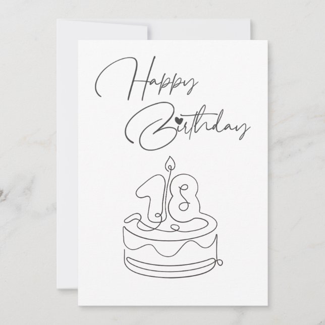 BLACK AND WHITE HAPPY BIRTHDAY CARD (Front)