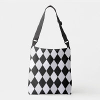 Black and White Harlequin Diamond Pattern