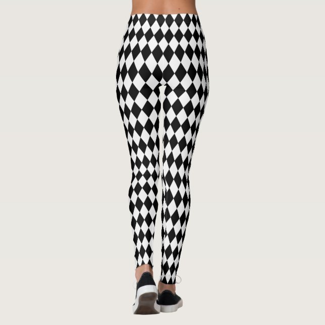 Black and White Harlequin Leggings (Back)