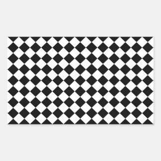 Black and White Harlequin Pattern Rectangular Sticker