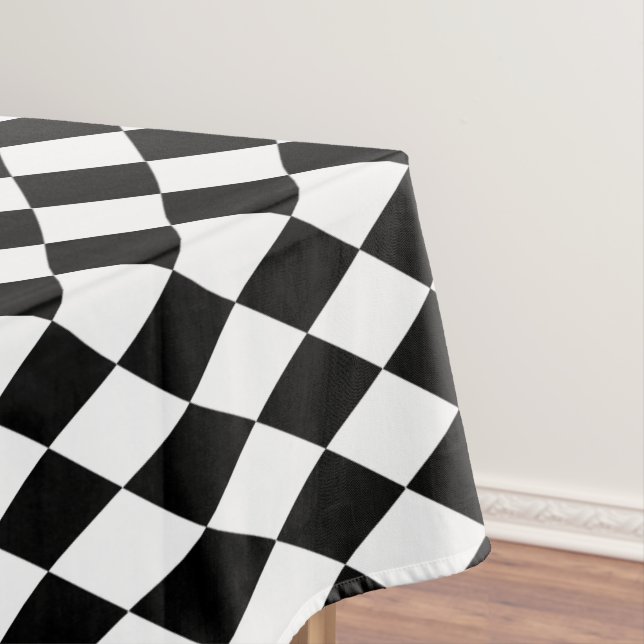 Black and White Harlequin Tablecloth (In Situ)