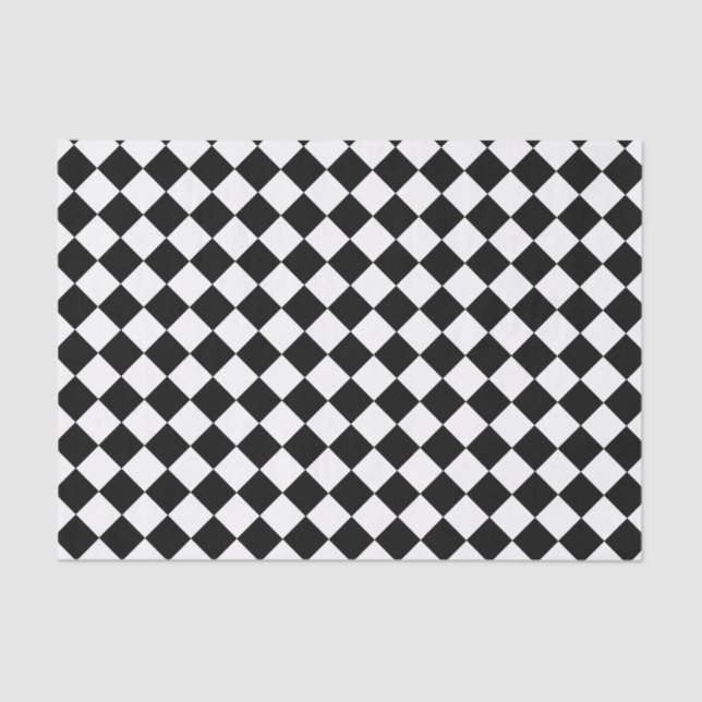 Black and White Harlequin Tissue Paper (Front)