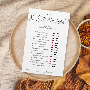 Black and White He Said She Said Bridal Shower