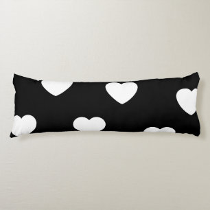 Black and White Heart Pattern Body Cushion