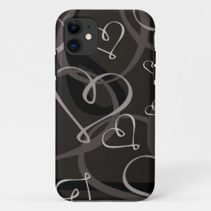 Black and white heart pattern Case-Mate iPhone case