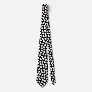 Black and White Heart Pattern Tie