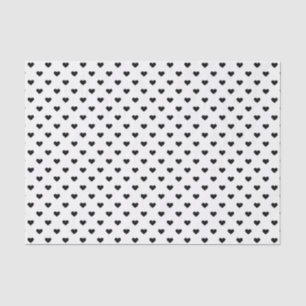 Black and White Heart Pattern Tissue Paper