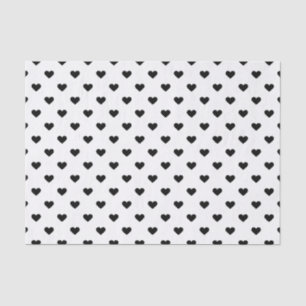 Black and White Heart Pattern Tissue Paper