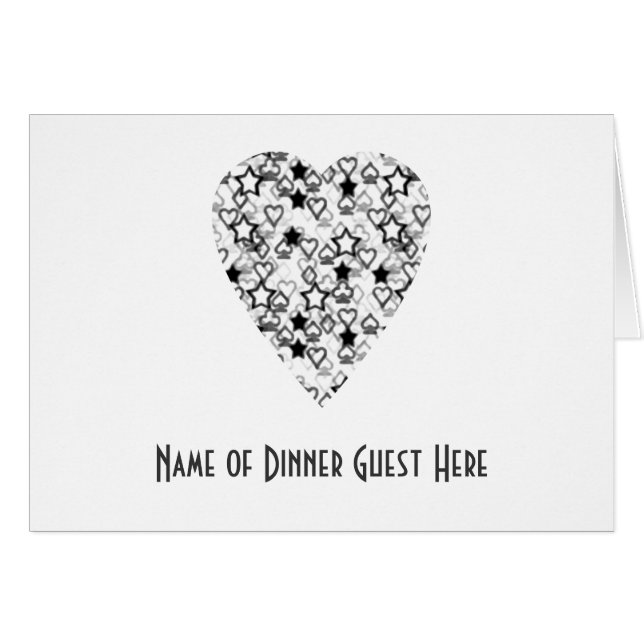 Black and White Heart. Patterned Heart Design. (Front Horizontal)