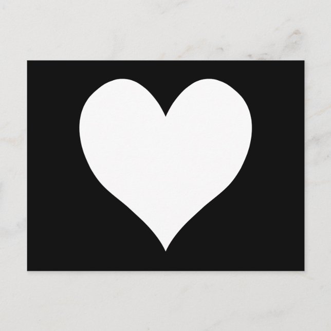 Black and White Heart Postcard (Front)