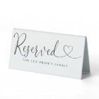 Black And White Heart Script Wedding Reserved