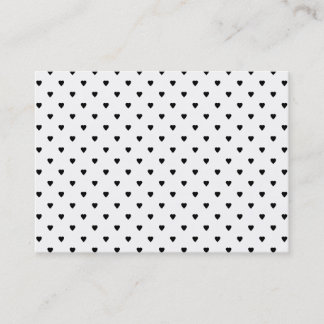 Black and White Hearts Pattern. Business Card