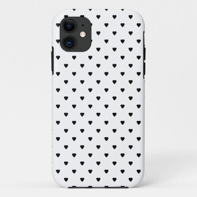 Black and White Hearts Pattern. Case-Mate iPhone Case (Back)