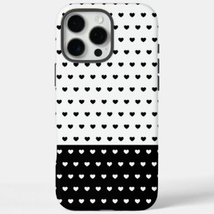 Black And White Hearts Pattern Cover for iPhone