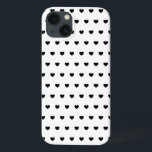 Black And White Hearts Pattern Cover for iPhone<br><div class="desc">stylish black hearts polka dot pattern on white cover - customise it! - you can change the background colour for example to any colour you like..</div>