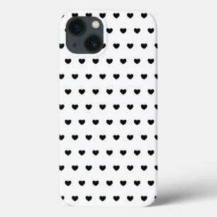 Black And White Hearts Pattern Cover for iPhone