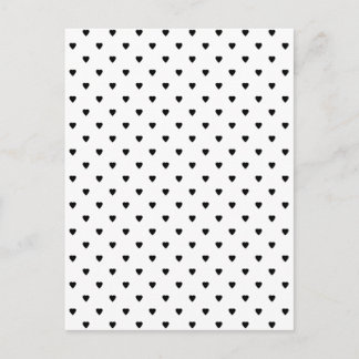 Black and White Hearts Pattern. Postcard